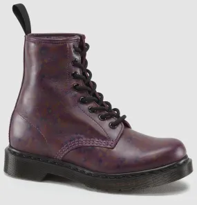 1460 Deep Purple Little Flowers Leather Lace Up Boot