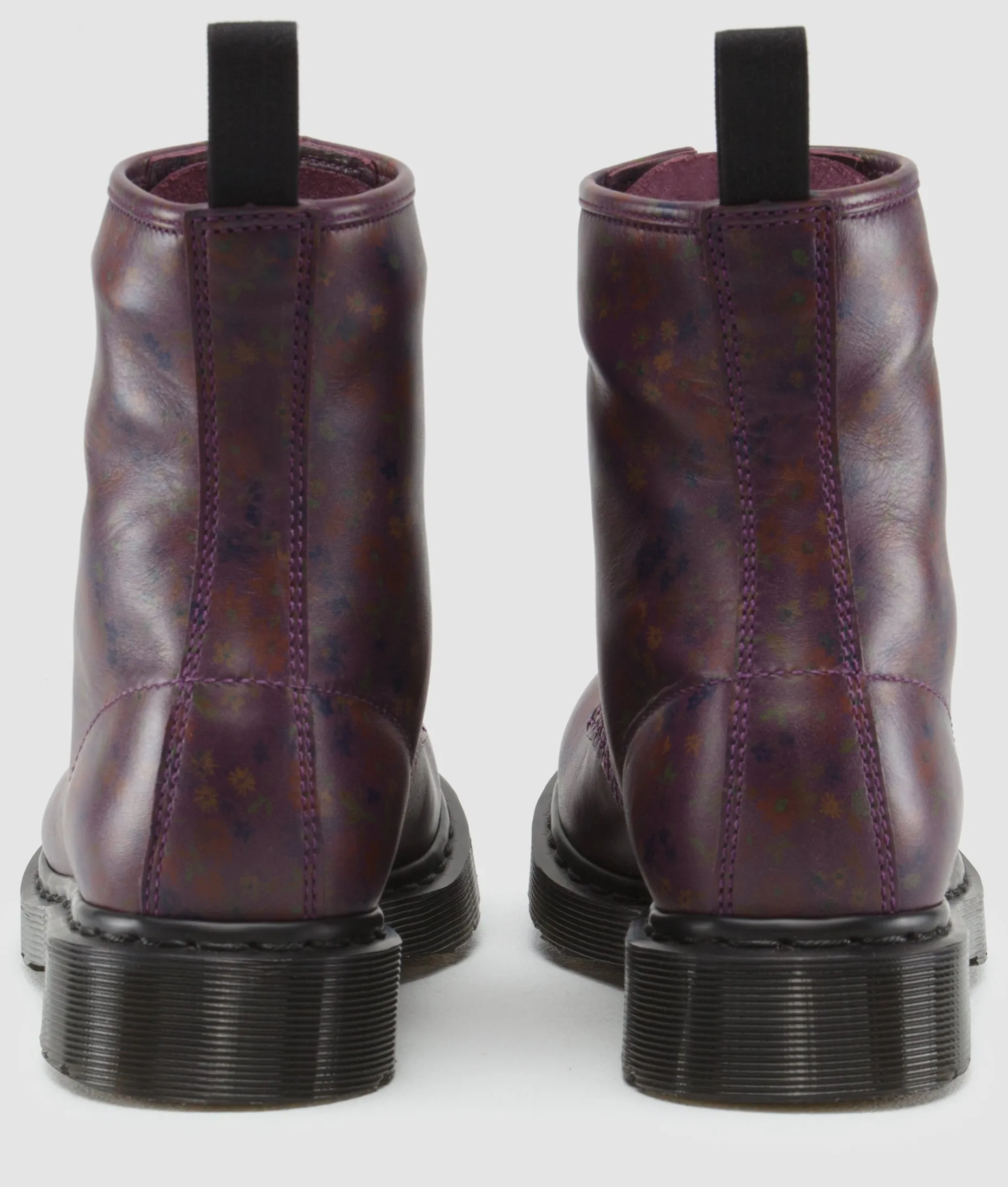 1460 Deep Purple Little Flowers Leather Lace Up Boot