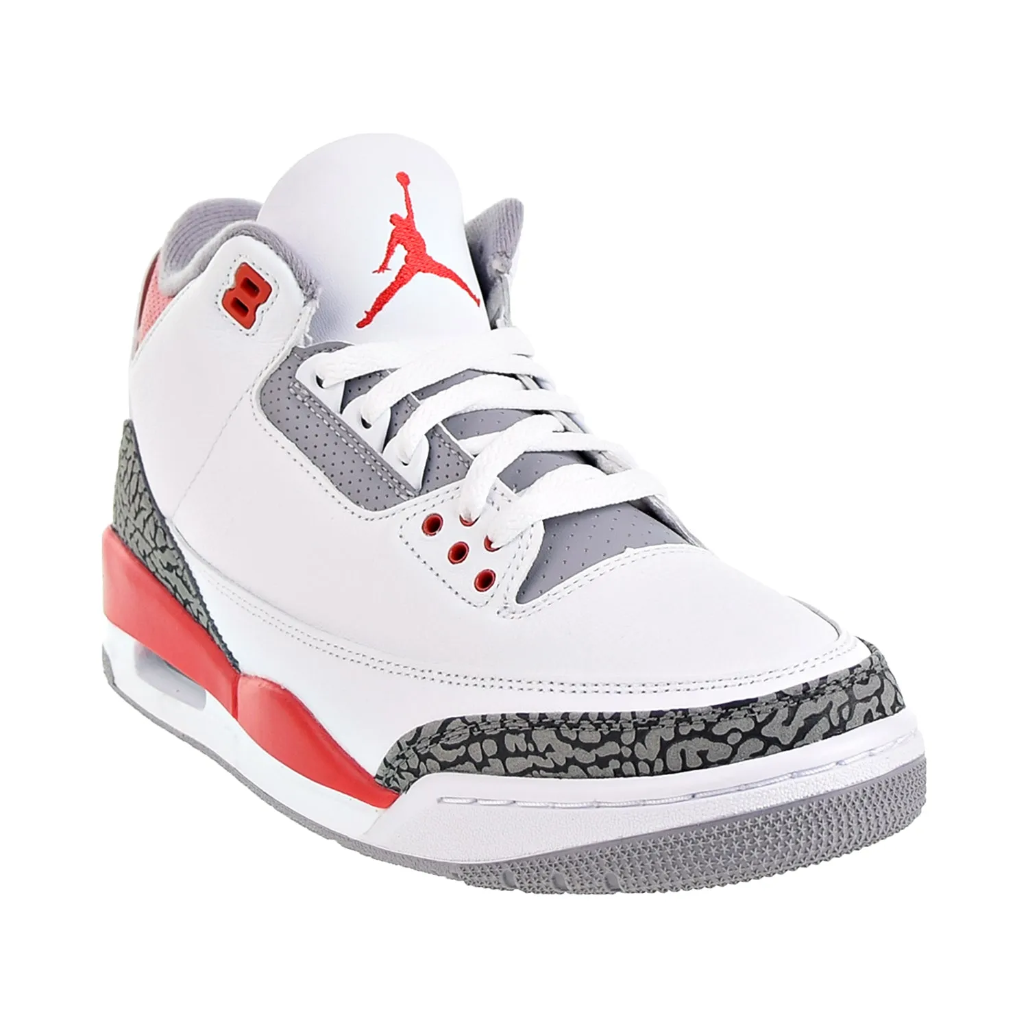 Air Jordan 3 Retro Men's Shoes White-Fire Red-Black