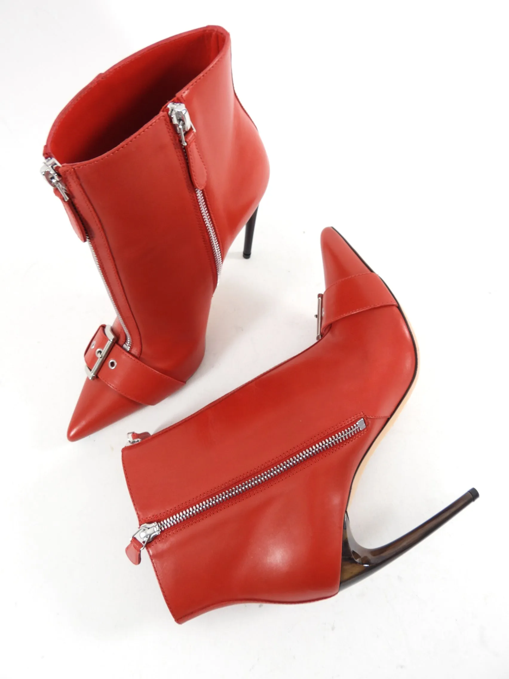 Alexander McQueen Red 110mm Ankle Boots - 40