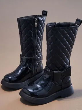 Always Choose Elegance Quilted Leather Boots By Liv and Mia