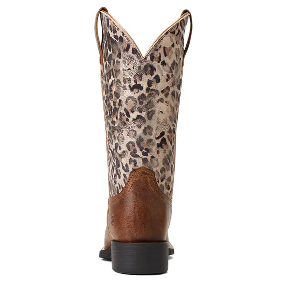 Ariat Women's Round Up Wide Square Toe Leopard Print