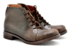 Asym derby boot  |  waxy choc | calf