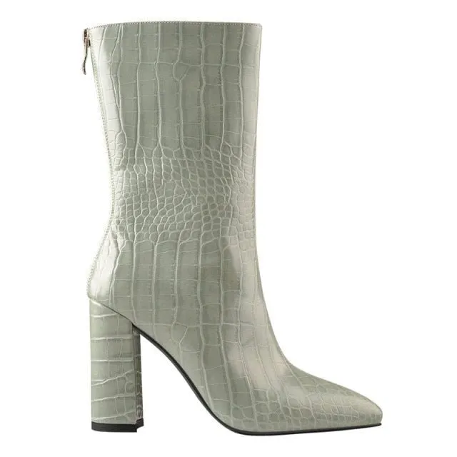 Boots Queen Krocola (Greyish green)