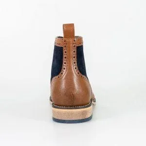 Cavani Modena Tan/Navy Men's Leather Boots