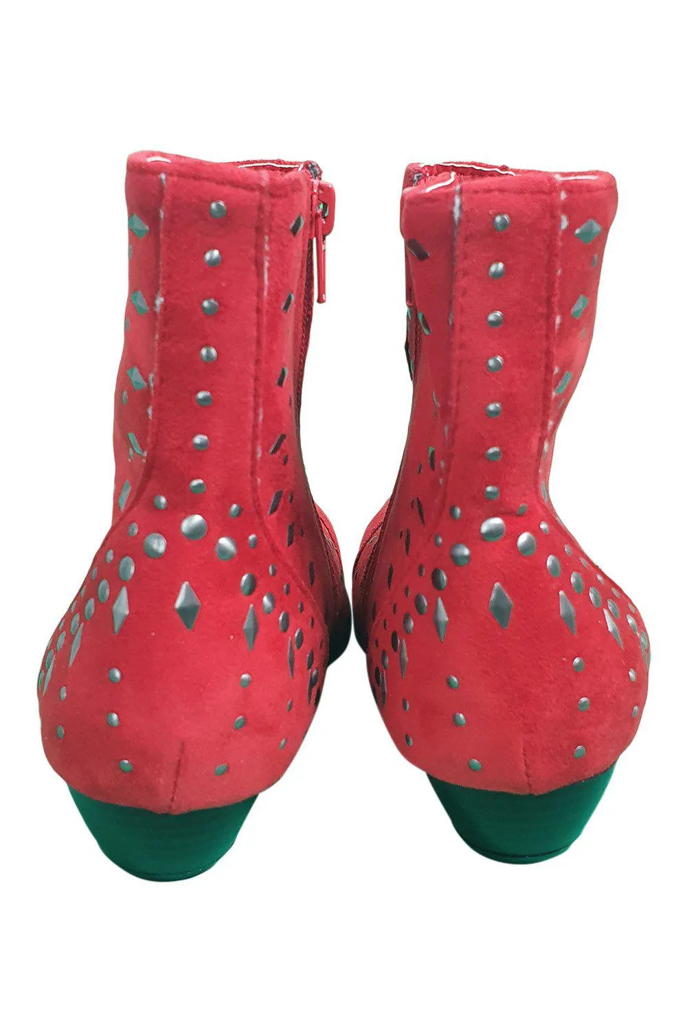 COCONUTS by Matisse Red Suede Studded Ankle Boots (US 6 | UK 3)