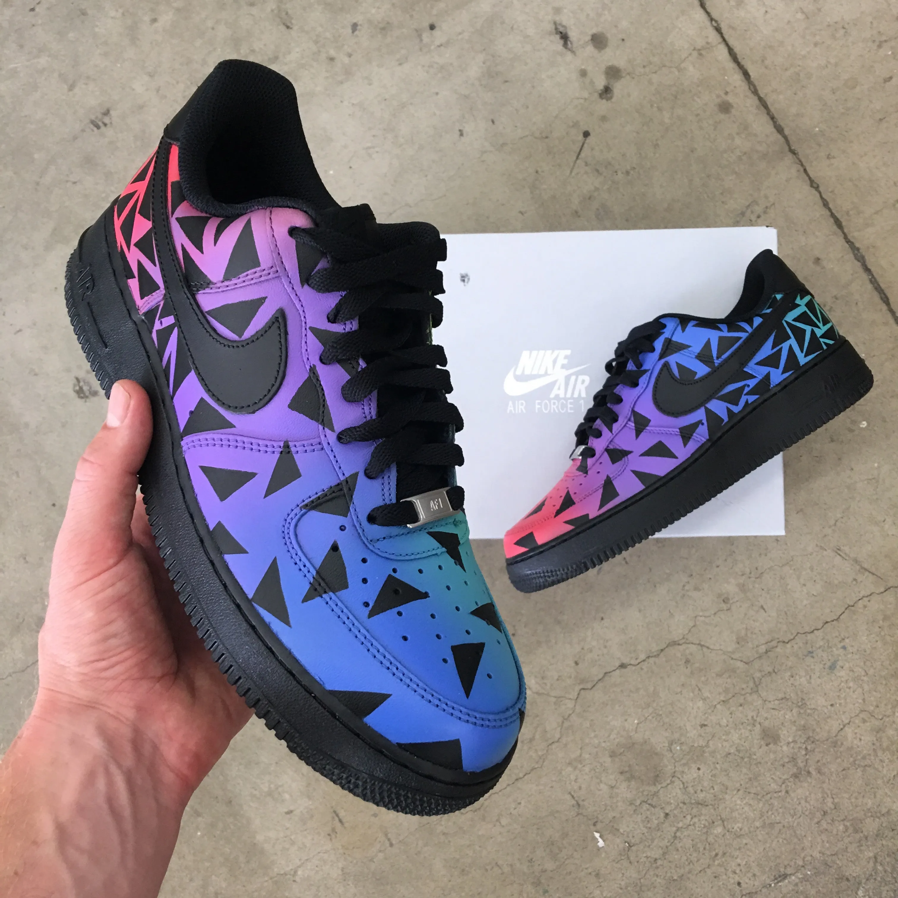 Custom Hand painted Nike Air Force 1 Low - Color Punch