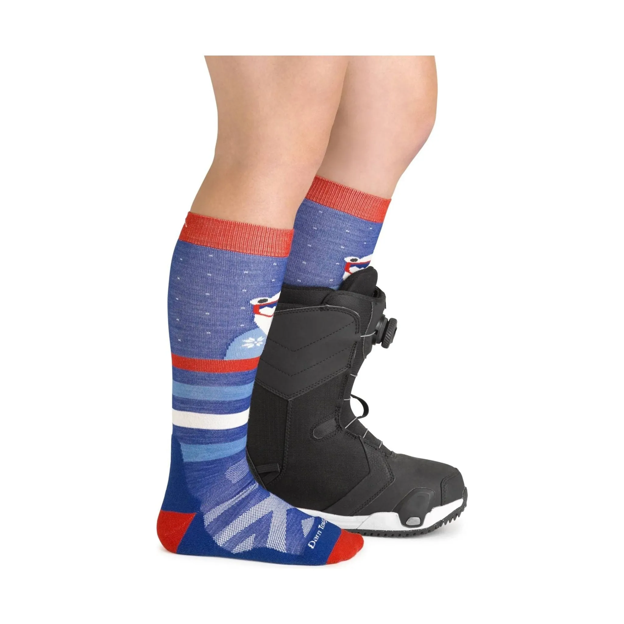 Darn Tough Vermont Kids' Polar Patroller Over The Calf Midweight Ski and Snowboard Sock - Marine