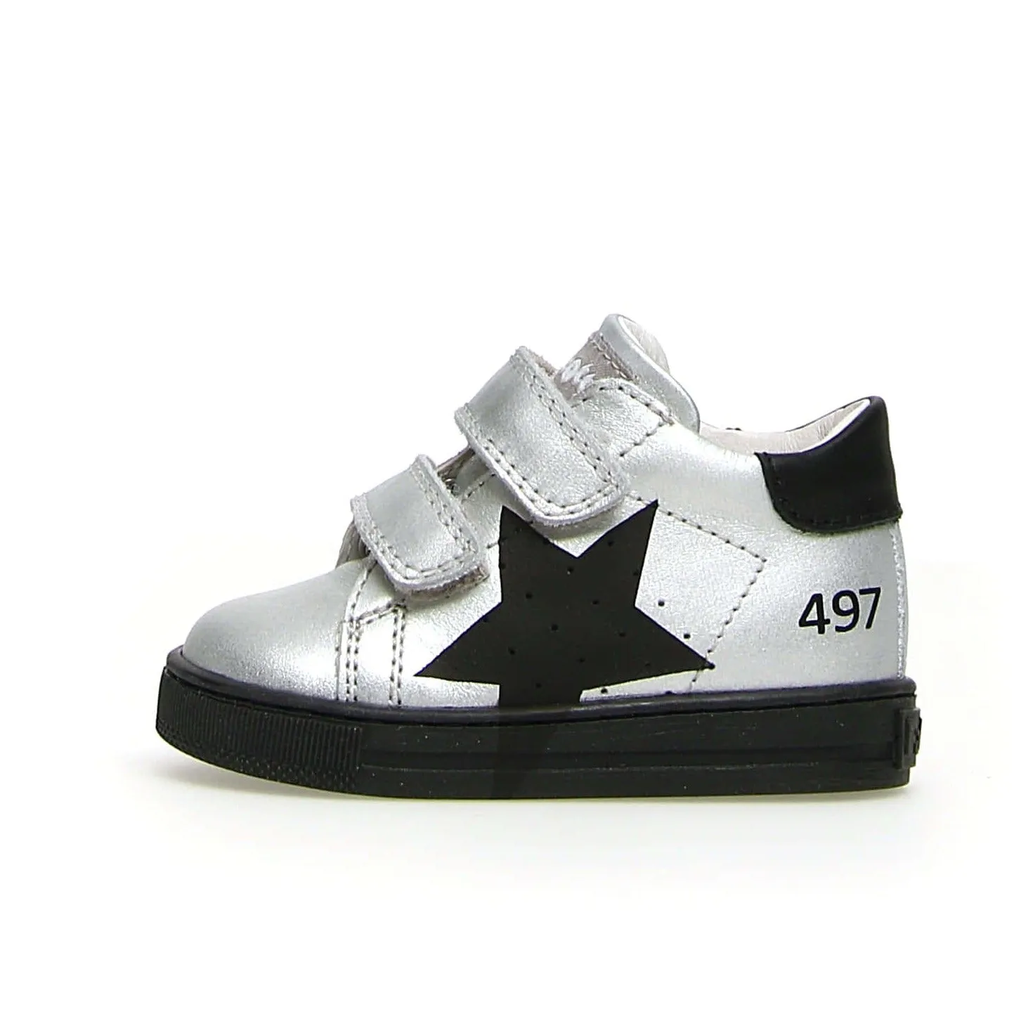 Falcotto Boy's and Girl's Salazar Vl Metallic Sneakers - Silver/Black