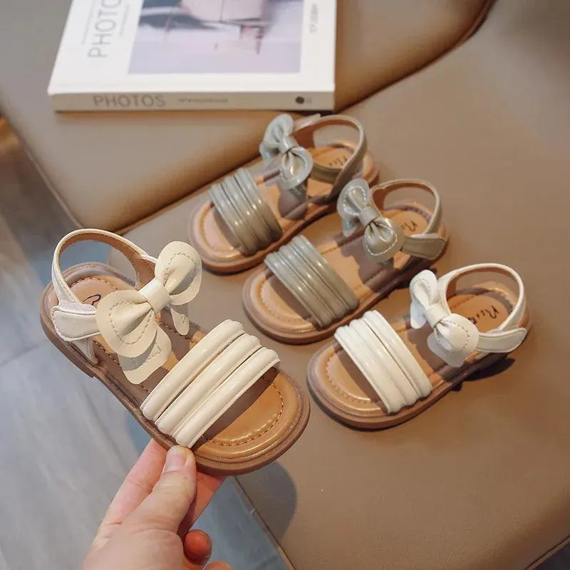 G06035 Girls Casual Sandals with Bow - Soft Children's Shoes