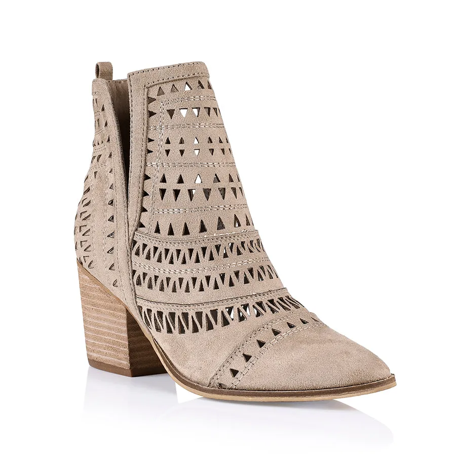 Karina Cutout Ankle Boots - Taupe