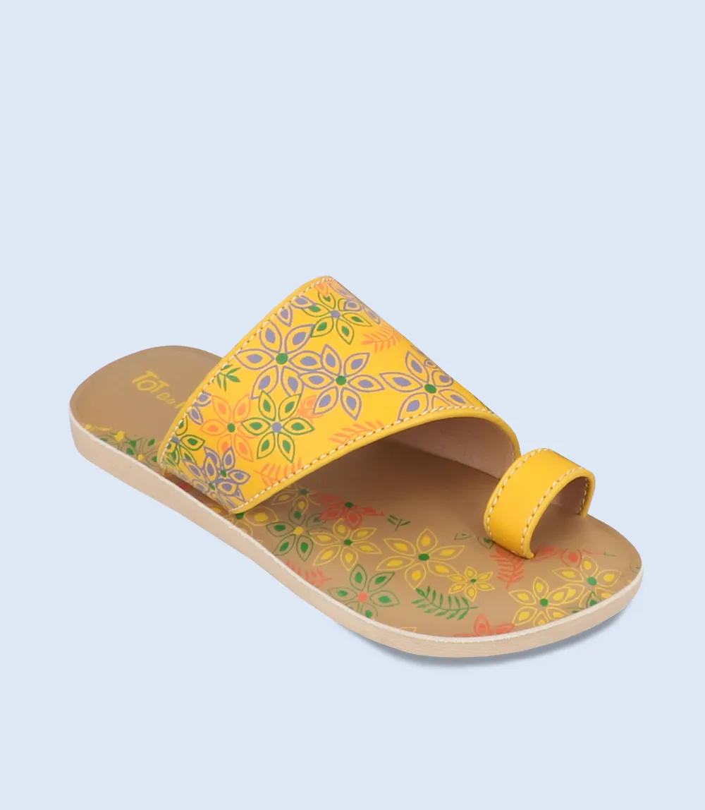 KG0127-YELLOW-Girls Chappals