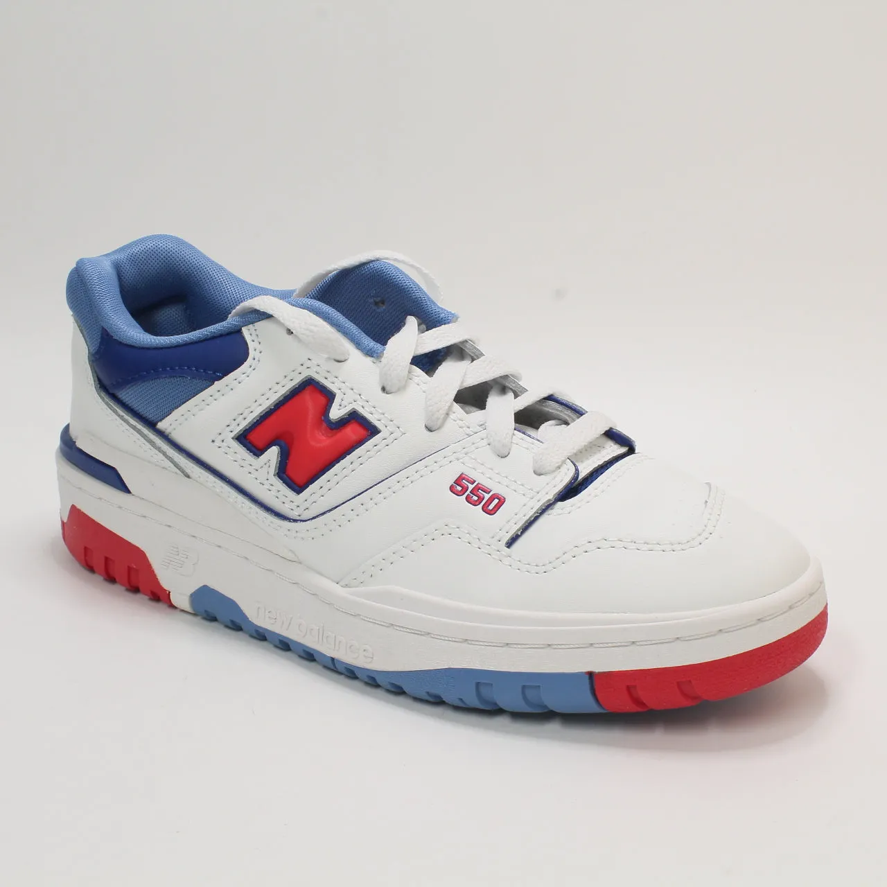 Kids New Balance BB550 Gs White Blue Navy Red Trainers