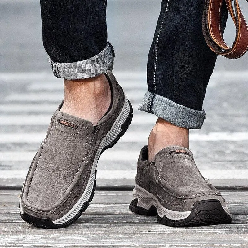 Leather Men's Casual Shoes: Sneakers, Outdoor Loafers, GW418