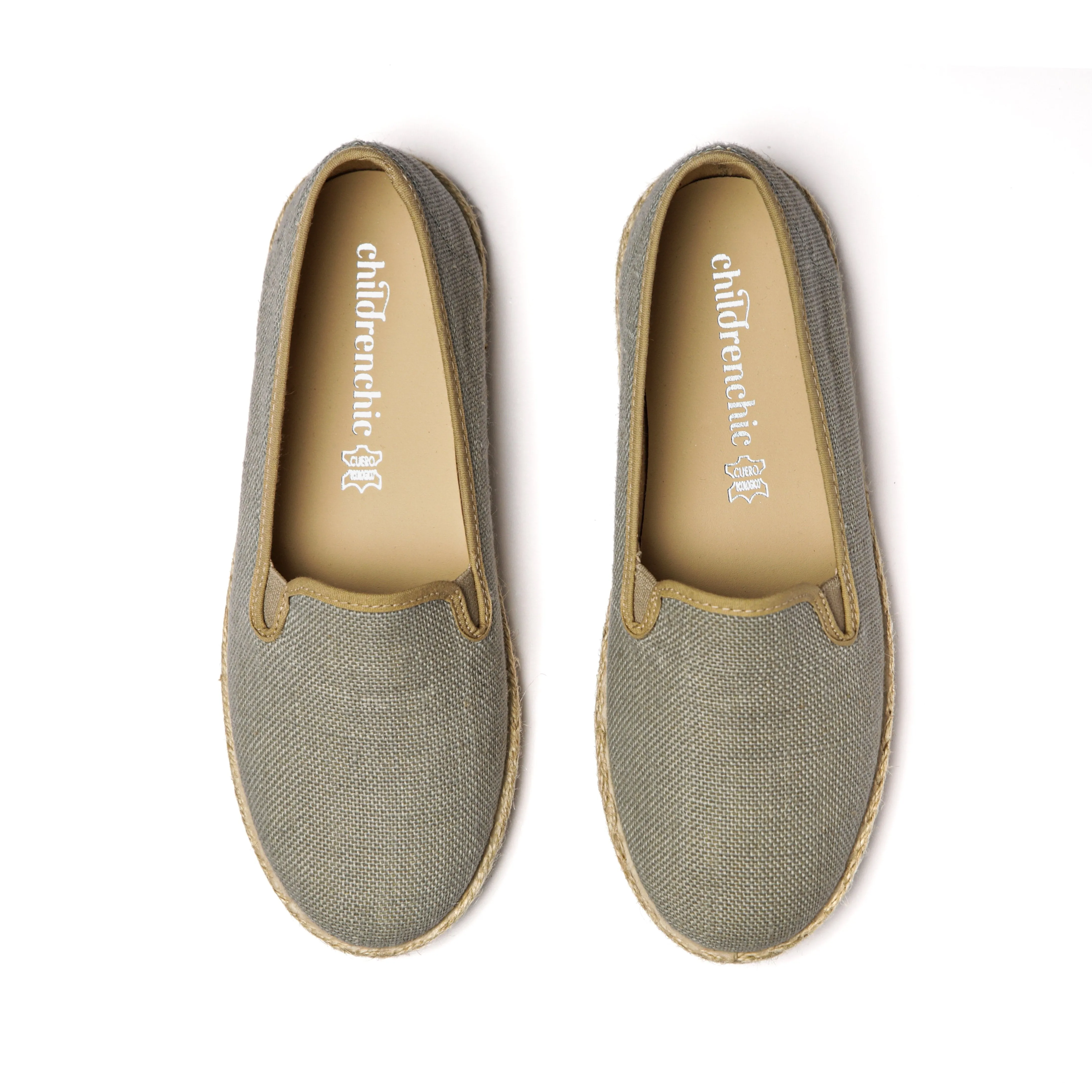 Linen Yute Slip-on Sneakers in Light Grey