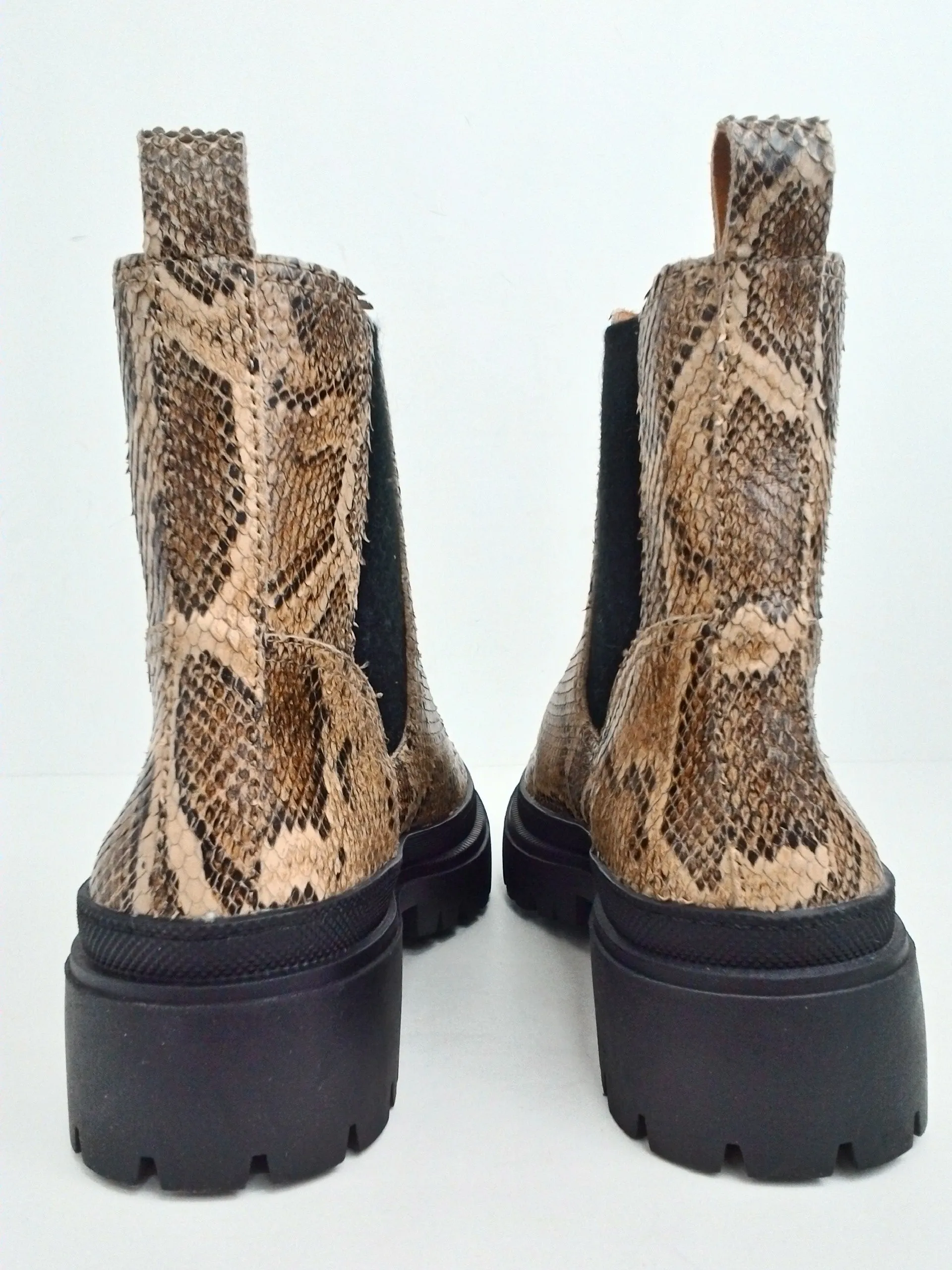 Lucky Brand Women's Emali Snake Print Boots Size 8.5