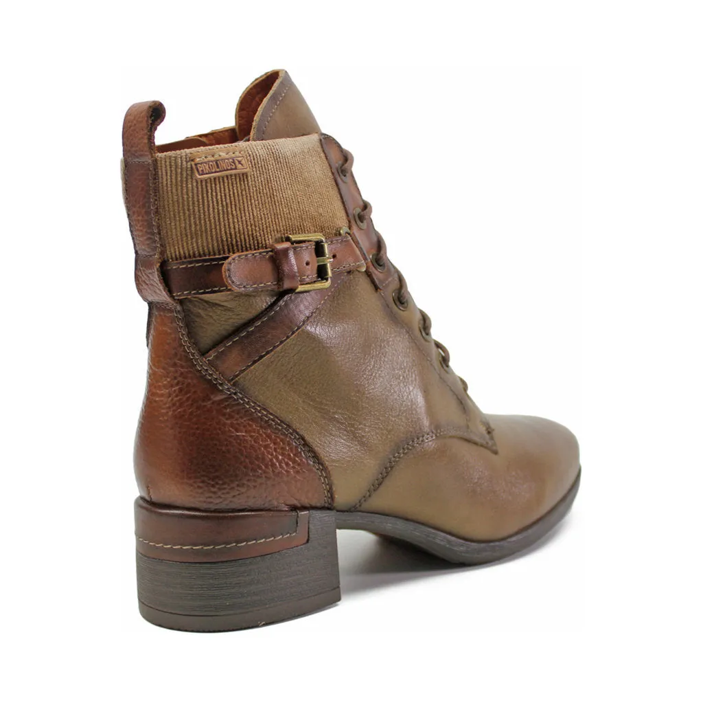 Malaga Leather Textile Women's Heeled Boots