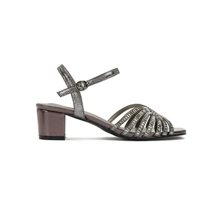 Metallic Strappy Block Heel HL 169