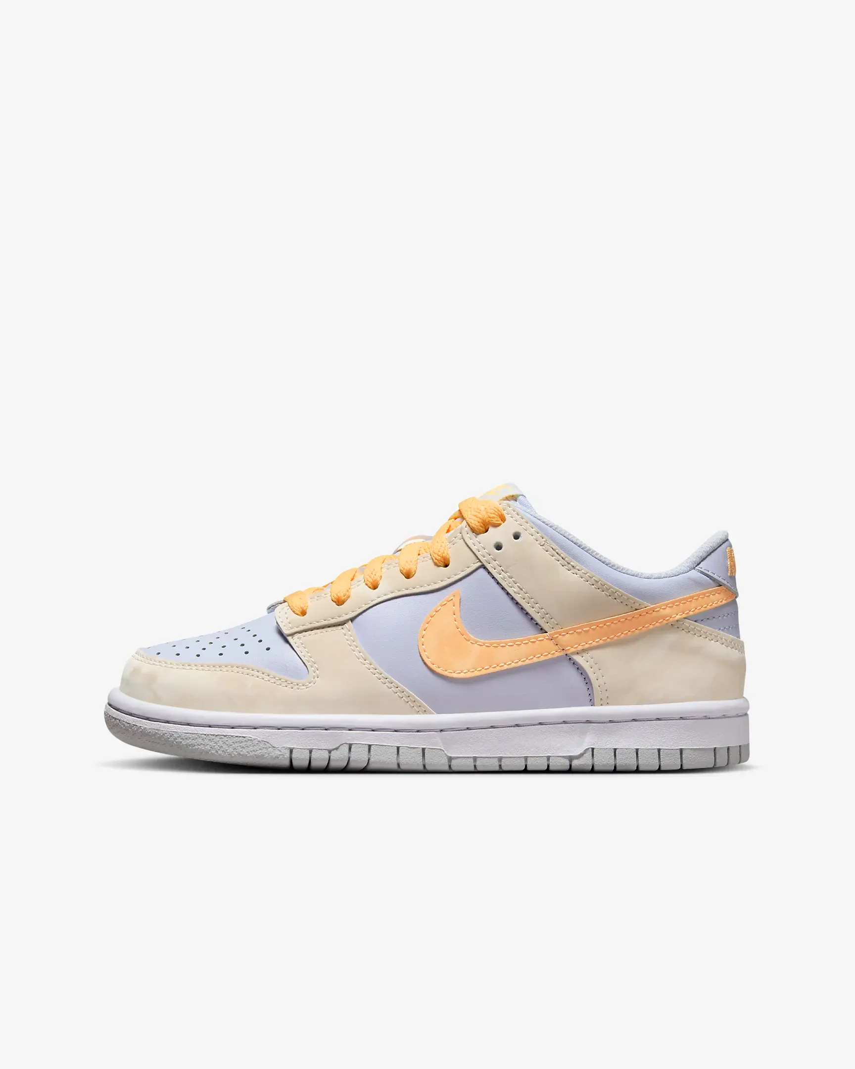 Nike Kid's Dunk Low GS Shoes - Pale Ivory / Football Grey / White / Melon Tint