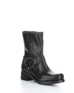 REVA010FLY 002 BLACK/RED Round Toe Boots