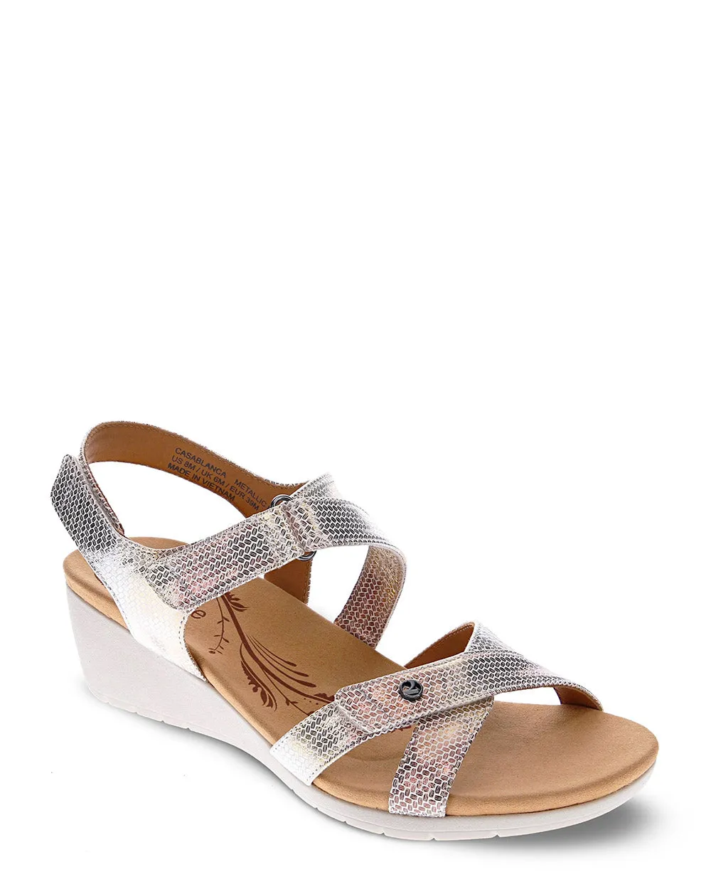 Revere Casablanca Metallic interest Wedge Sandal