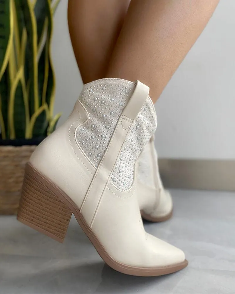 Rhinestone Ankle Boots