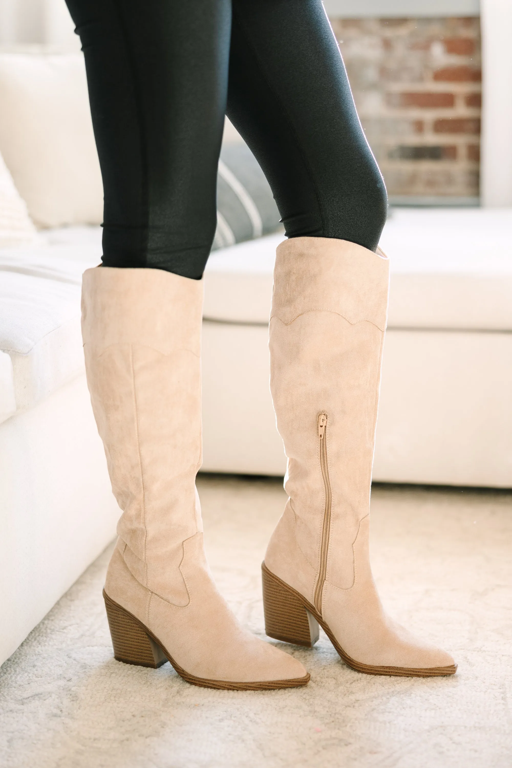 Walk It Beige Brown Western Boots