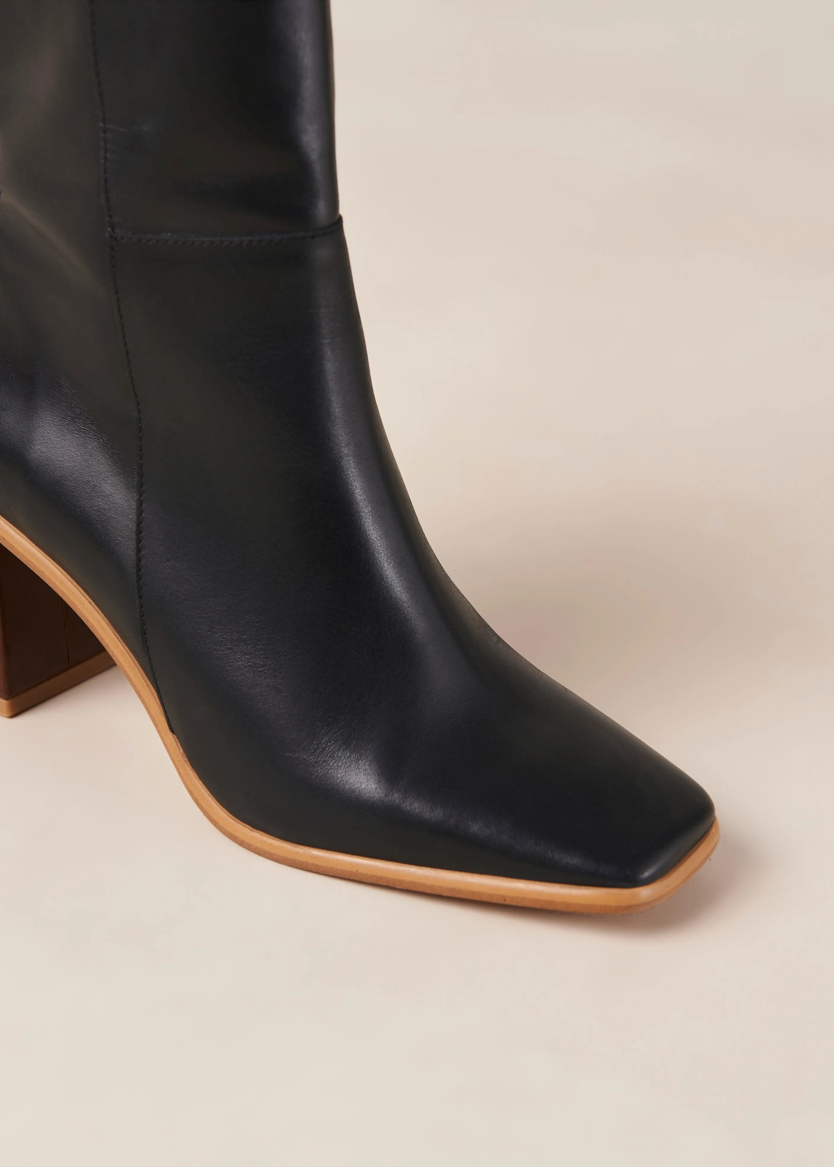 West Vintage Black Leather Ankle Boots