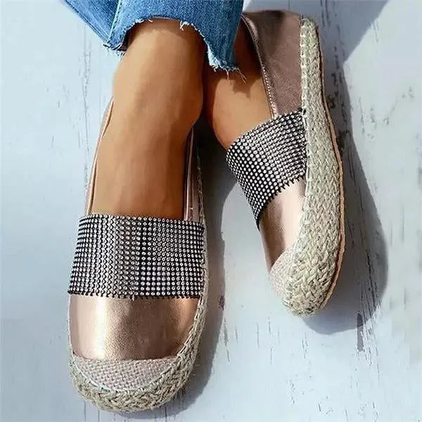 Women's Casual Rhinestone Flat Fishermen's Shoes 79655678S