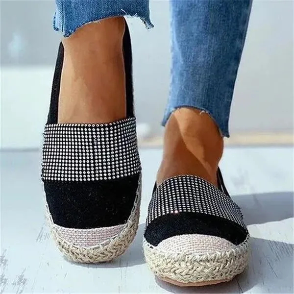 Women's Casual Rhinestone Flat Fishermen's Shoes 79655678S