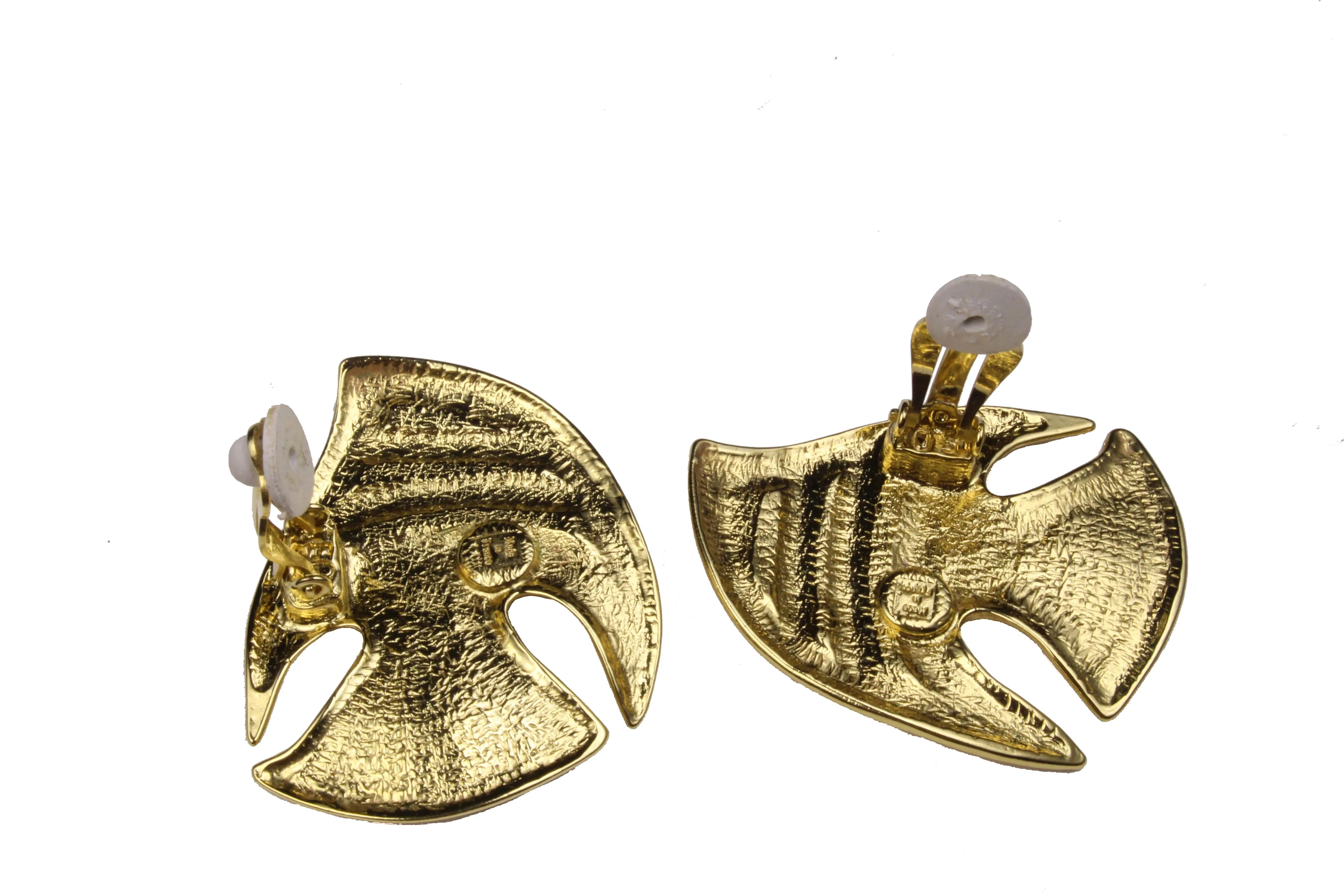 YVES SAINT LAURENT fish earrings