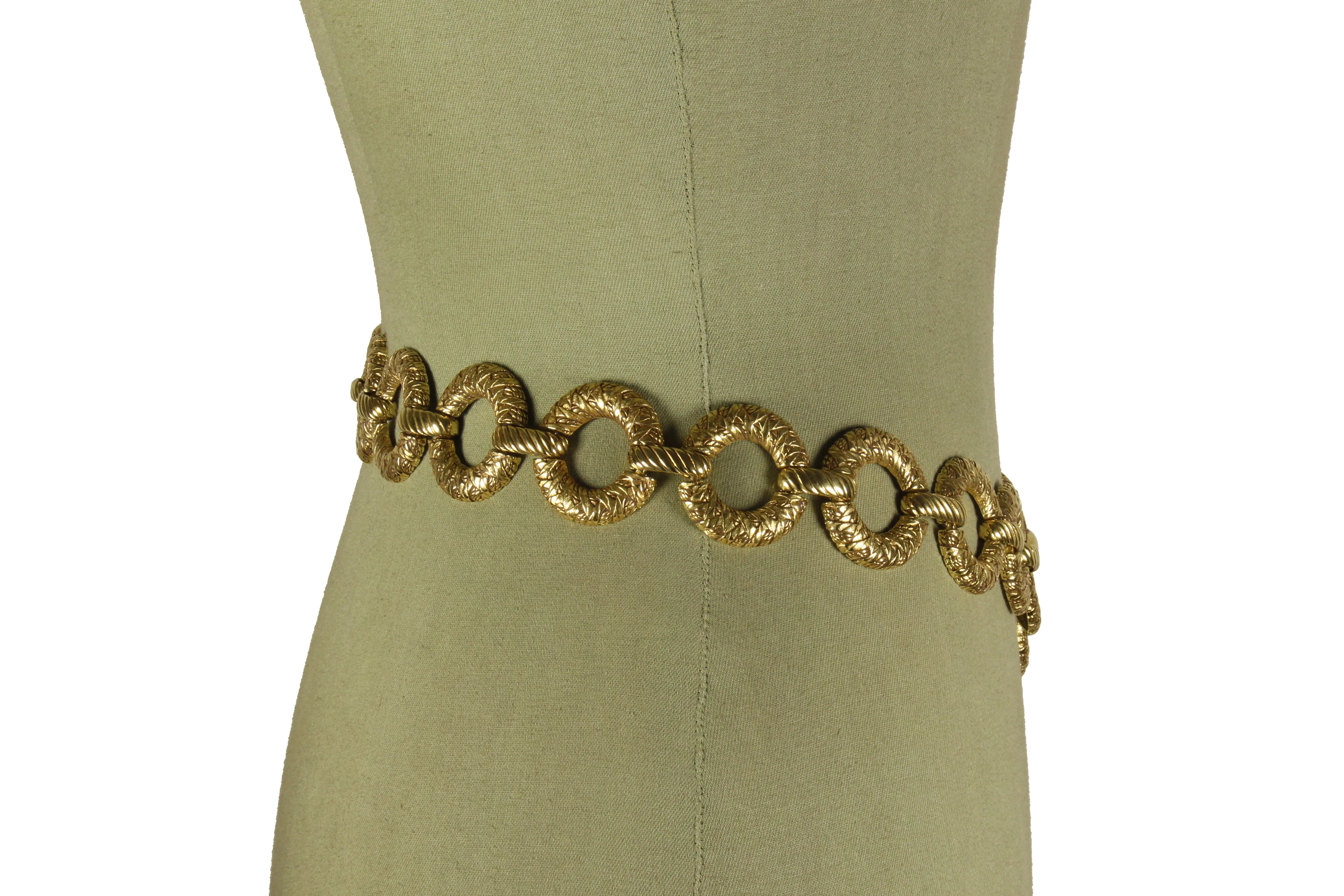 YVES SAINT LAURENT gold metal belt