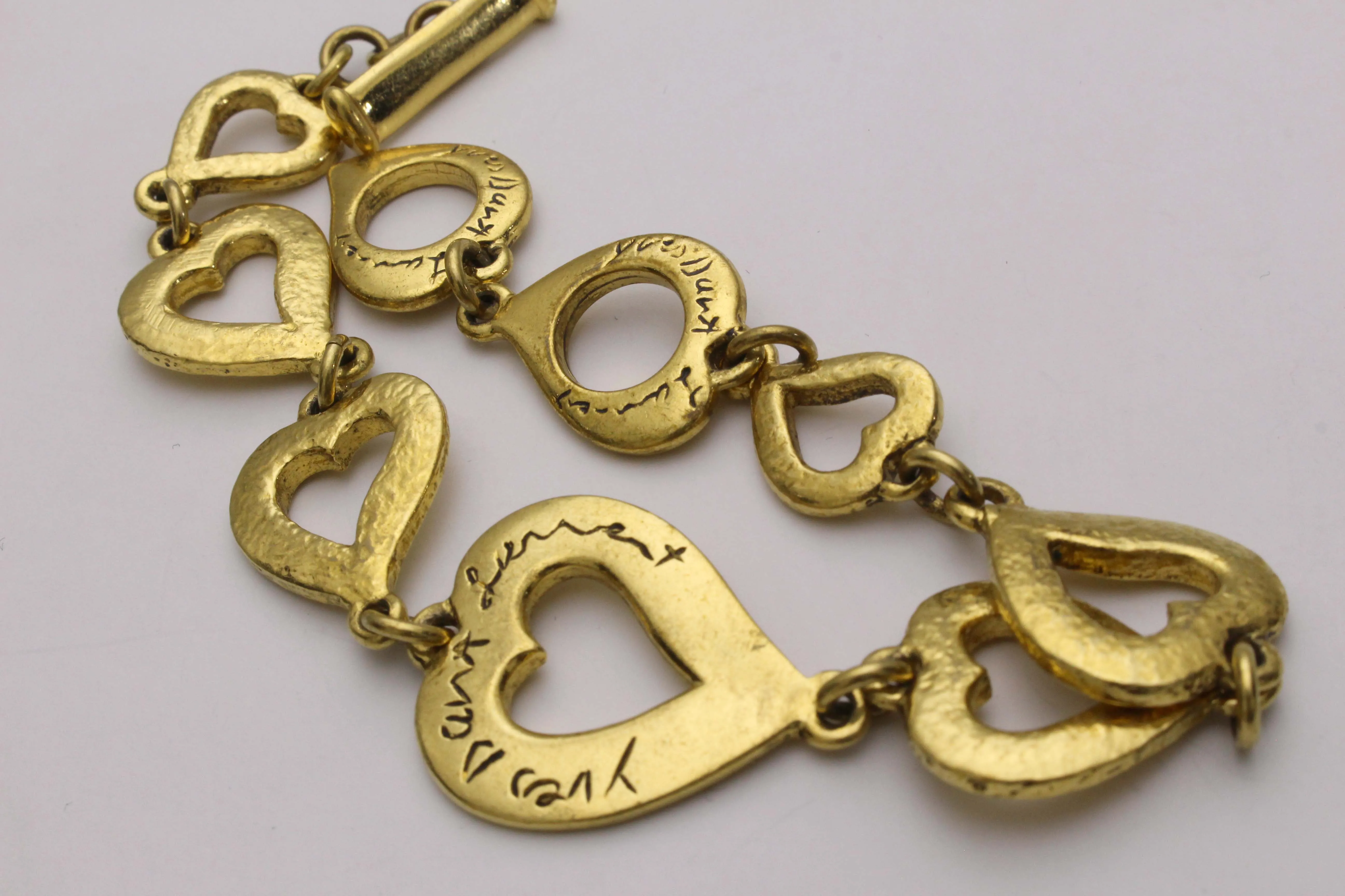 YVES SAINT LAURENT heart chain link bracelet