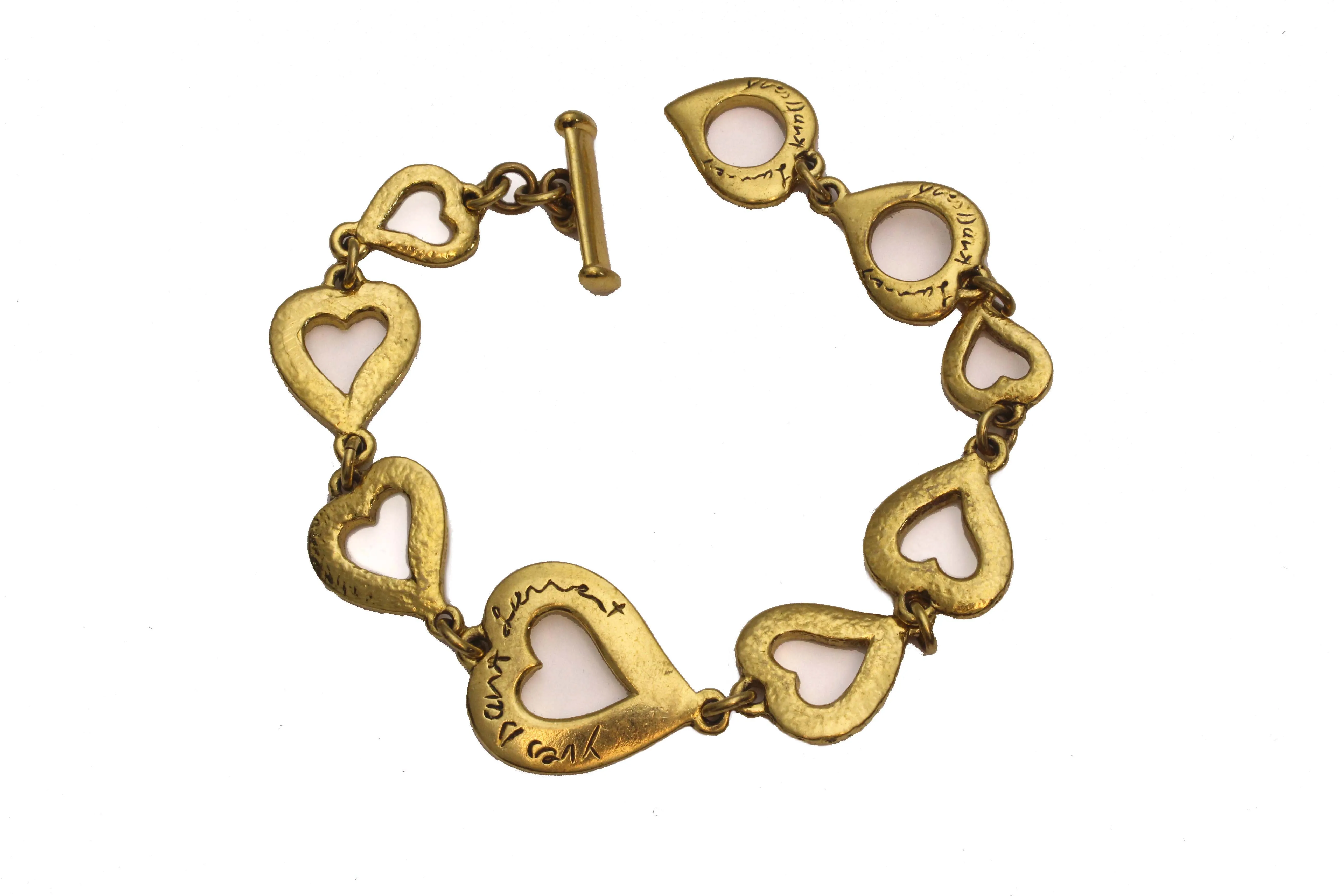 YVES SAINT LAURENT heart chain link bracelet