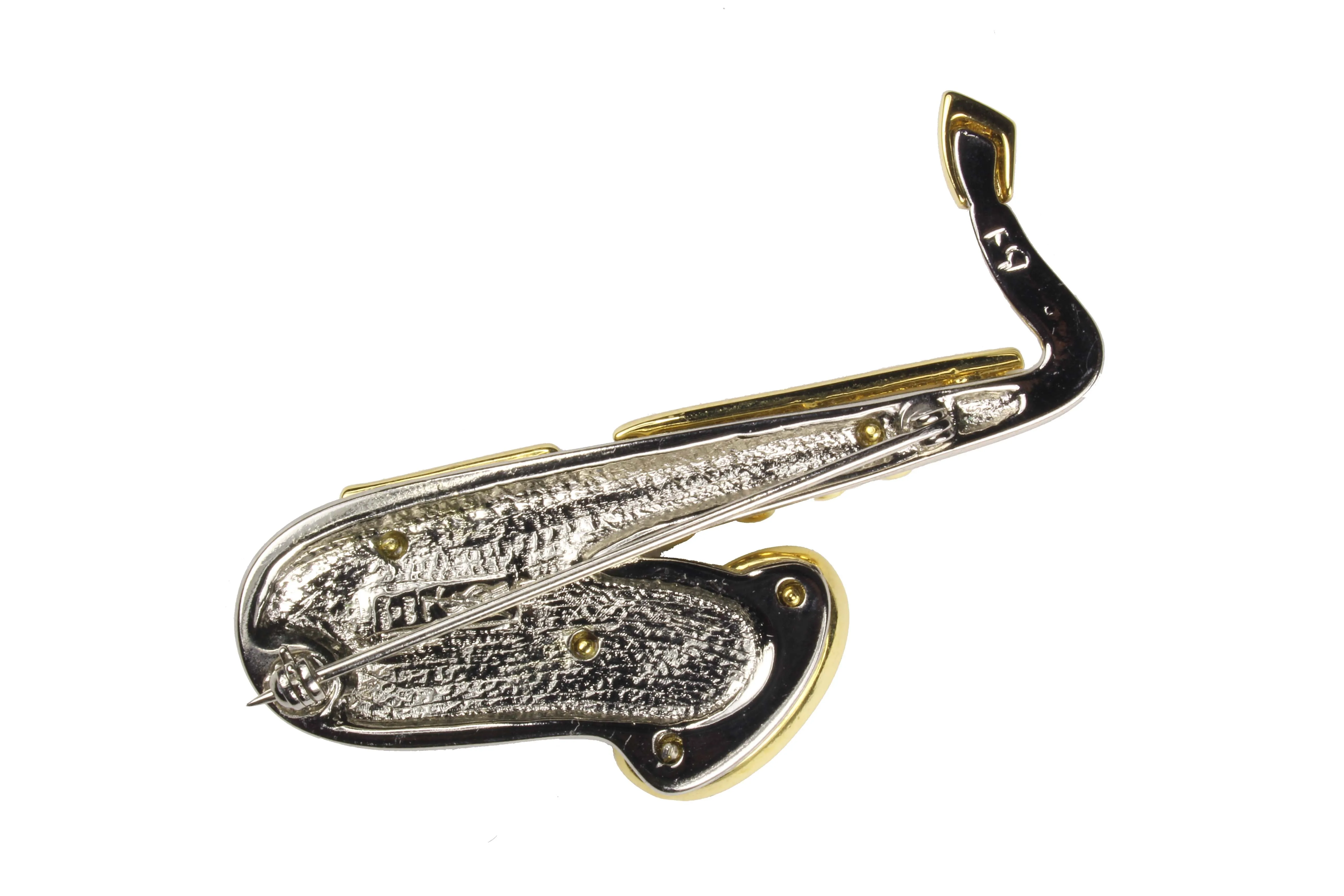 YVES SAINT LAURENT large saxophone brooch