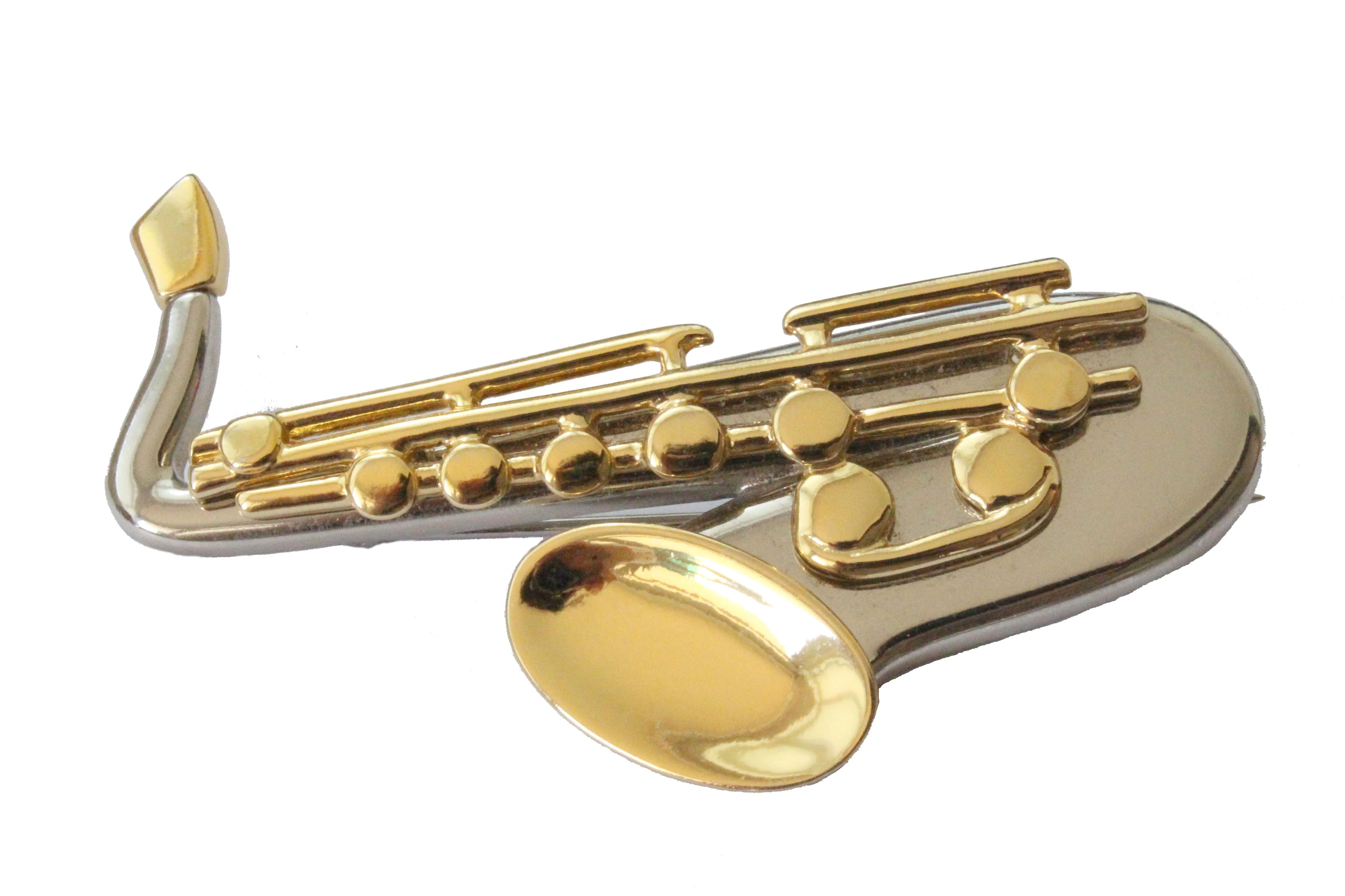 YVES SAINT LAURENT large saxophone brooch