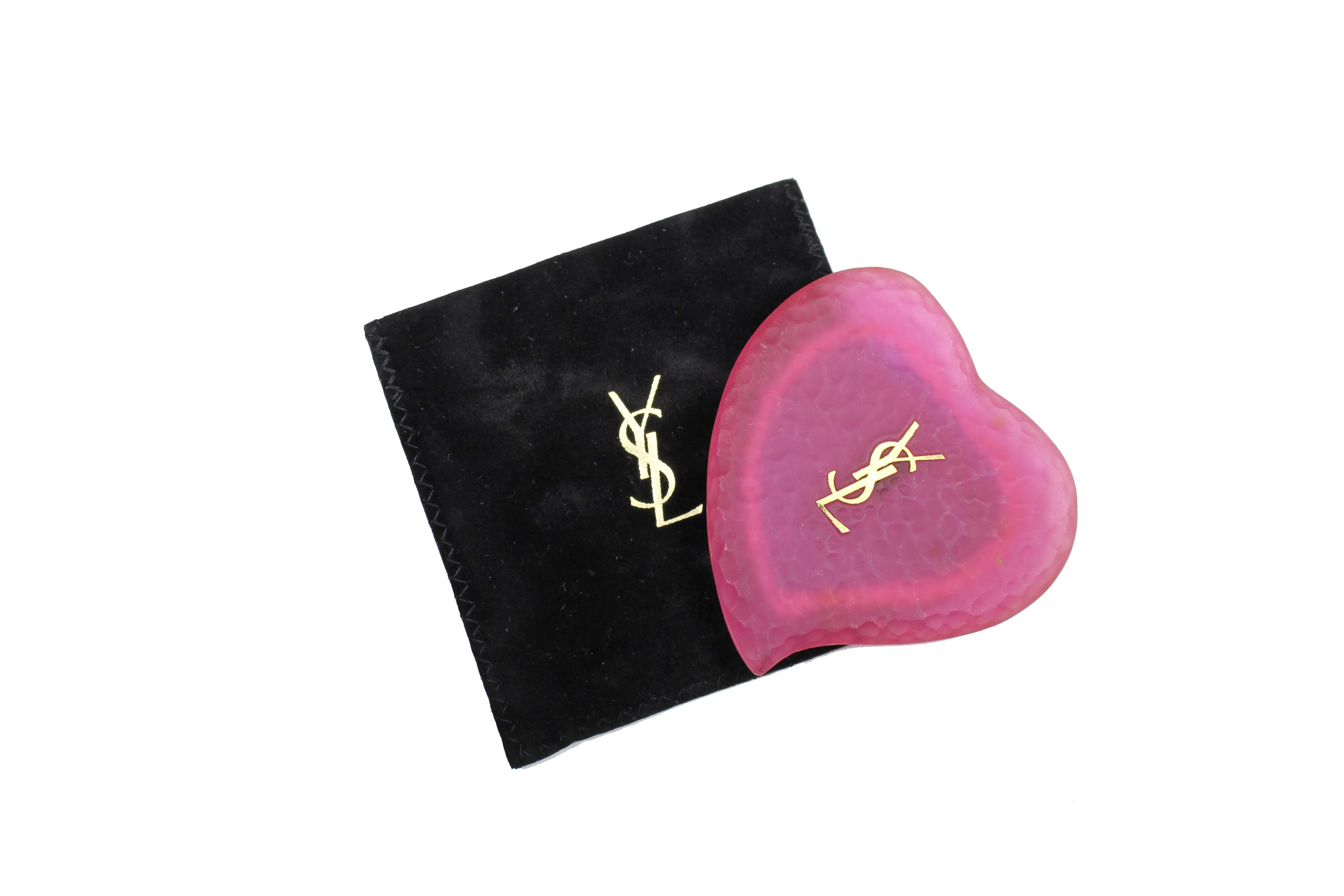 YVES SAINT LAURENT pink heart pocket mirror