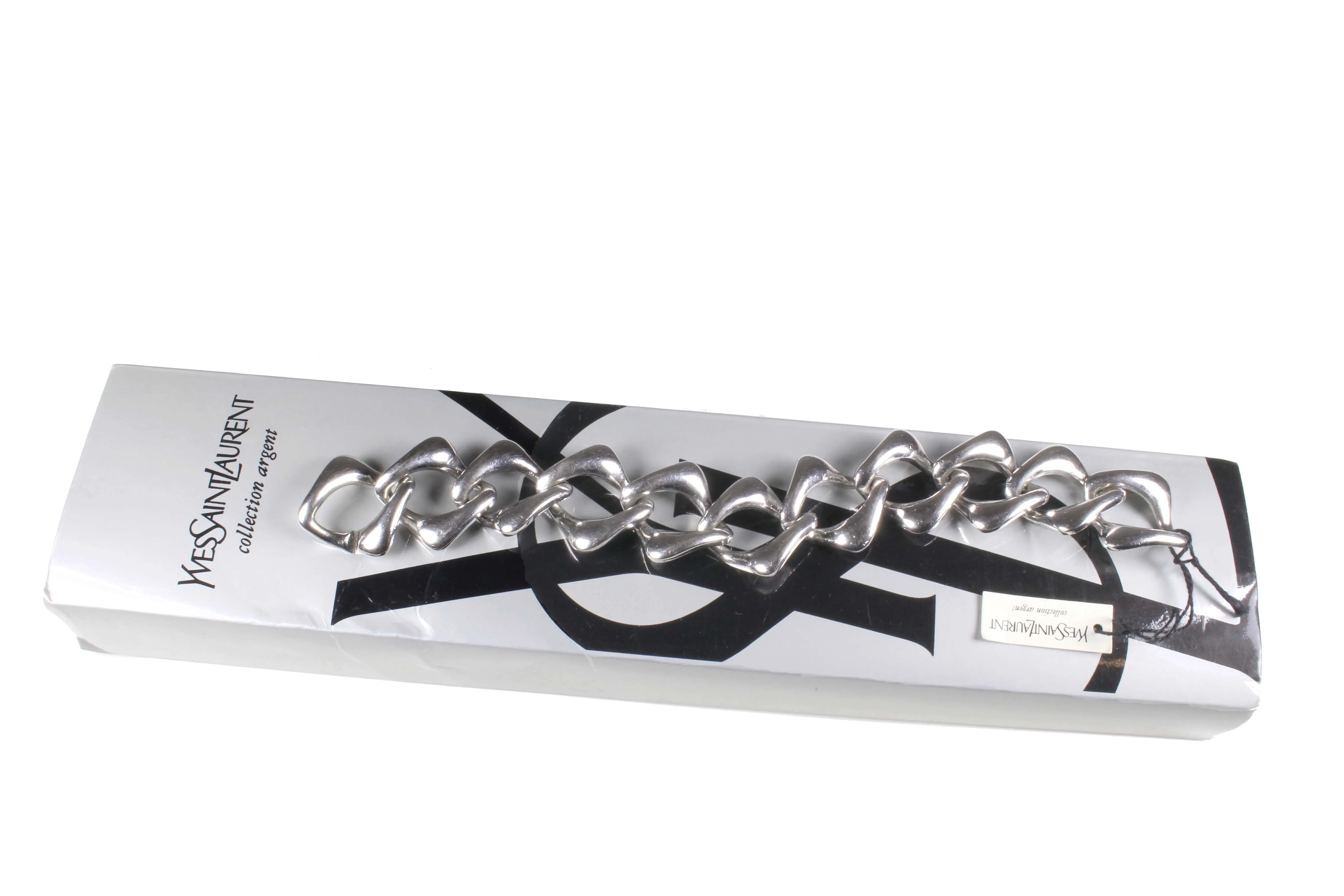 YVES SAINT LAURENT silver chain link bracelet