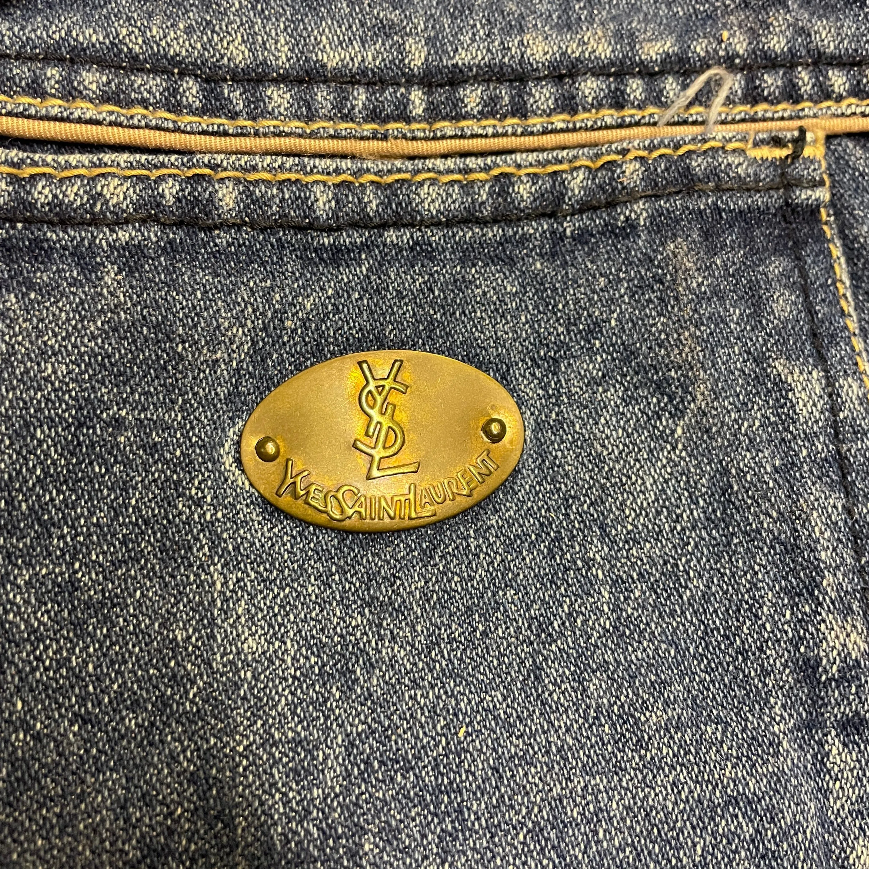 Yves Saint Laurent Vintage Denim Logo Jeans Size 26"